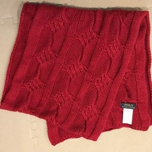 Knit maroon Polo Ralph Lauren scarf